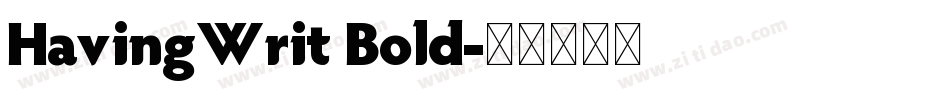 HavingWrit Bold字体转换